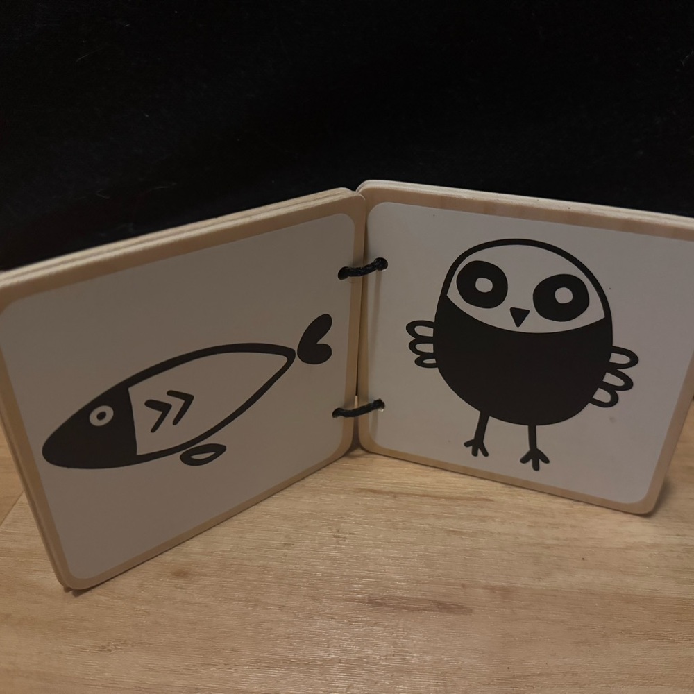 Black and White Wooden Book for Baby